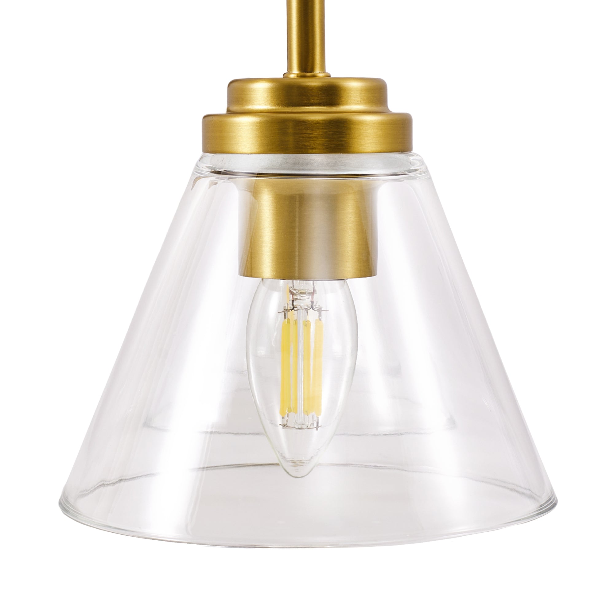 Open Box Like New:Modern Cone Clear Glass Shade Bathroom Wall Sconces