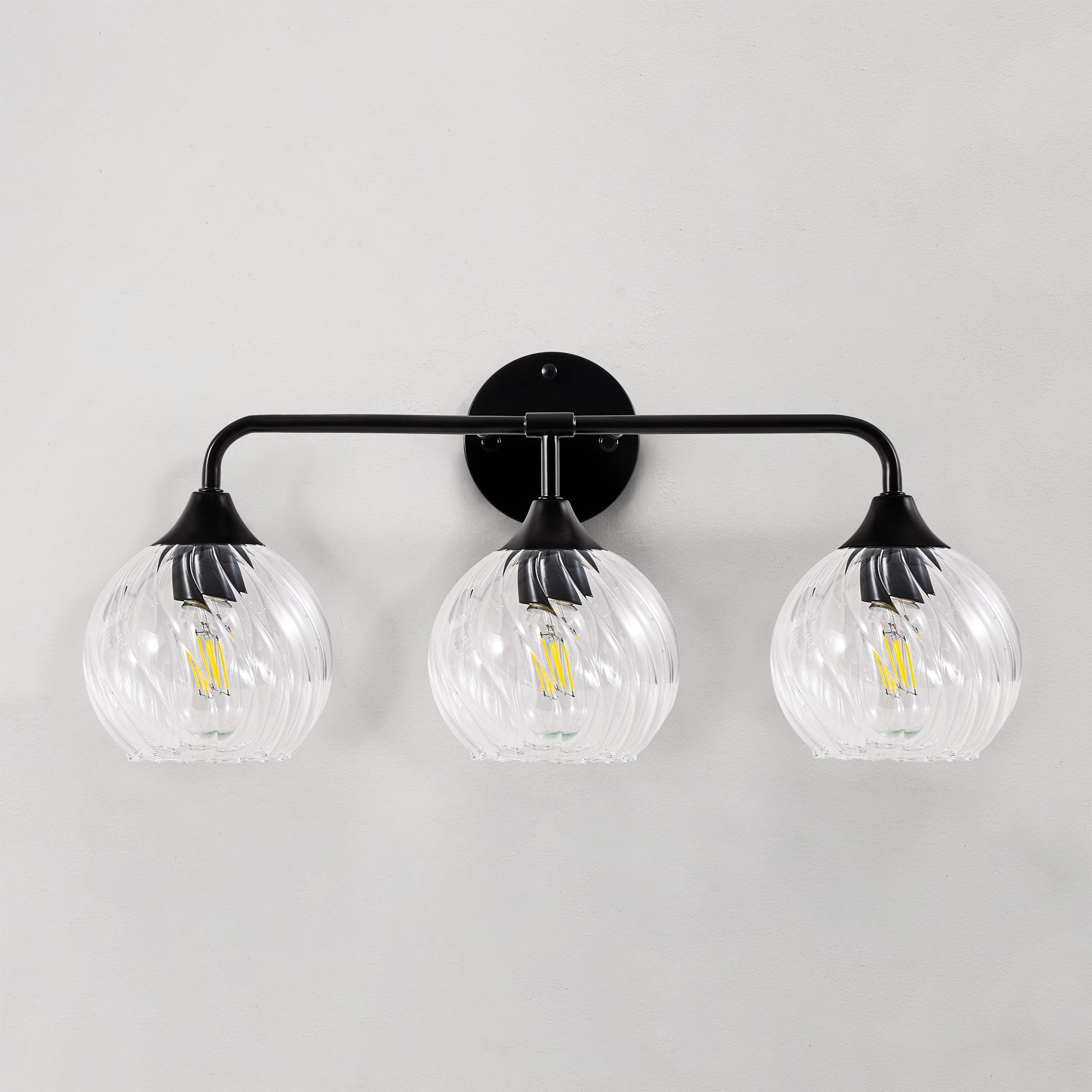 Striped Spiral Glass Globe Shade Wall Sconce Vanity Lights