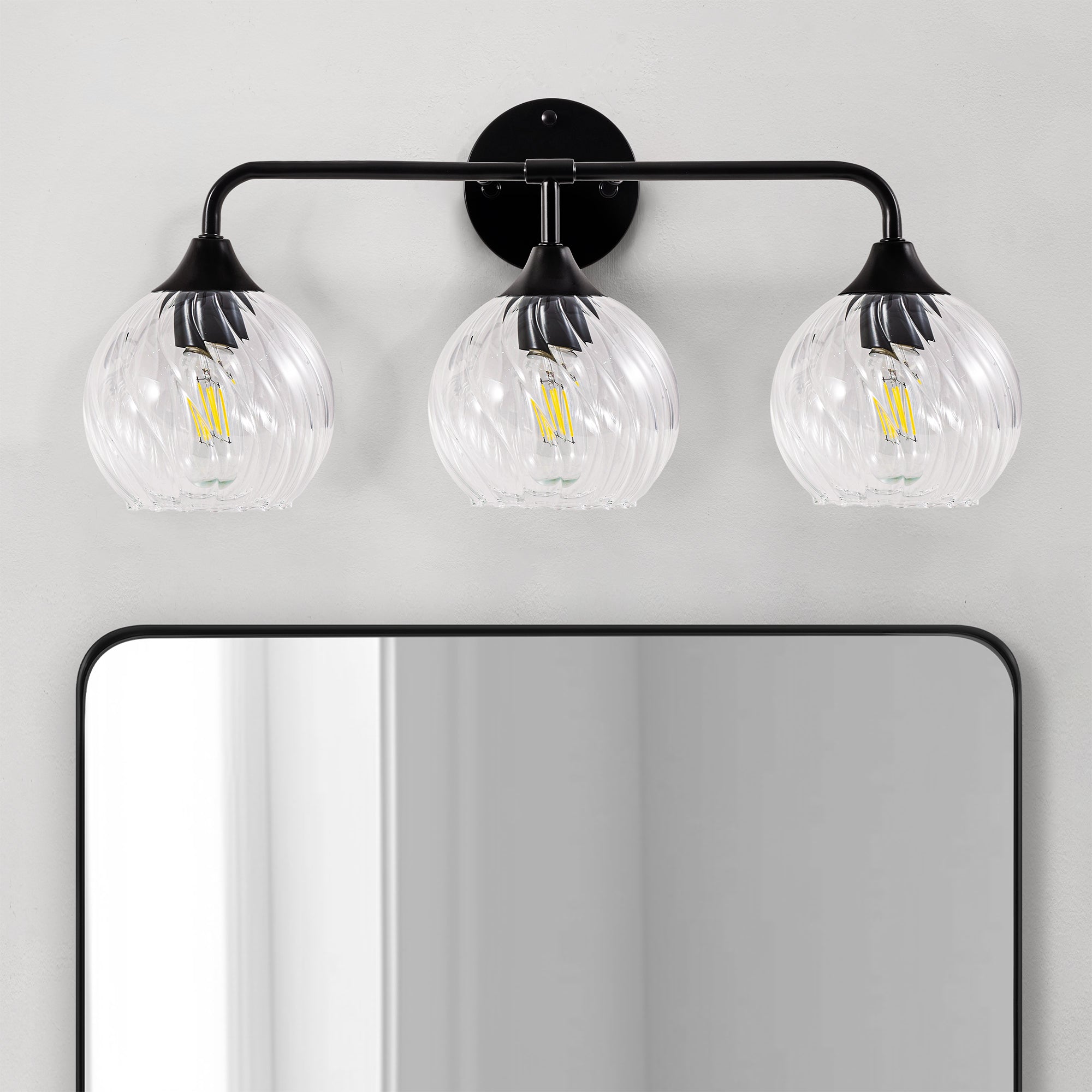 Striped Spiral Glass Globe Shade Wall Sconce Vanity Lights