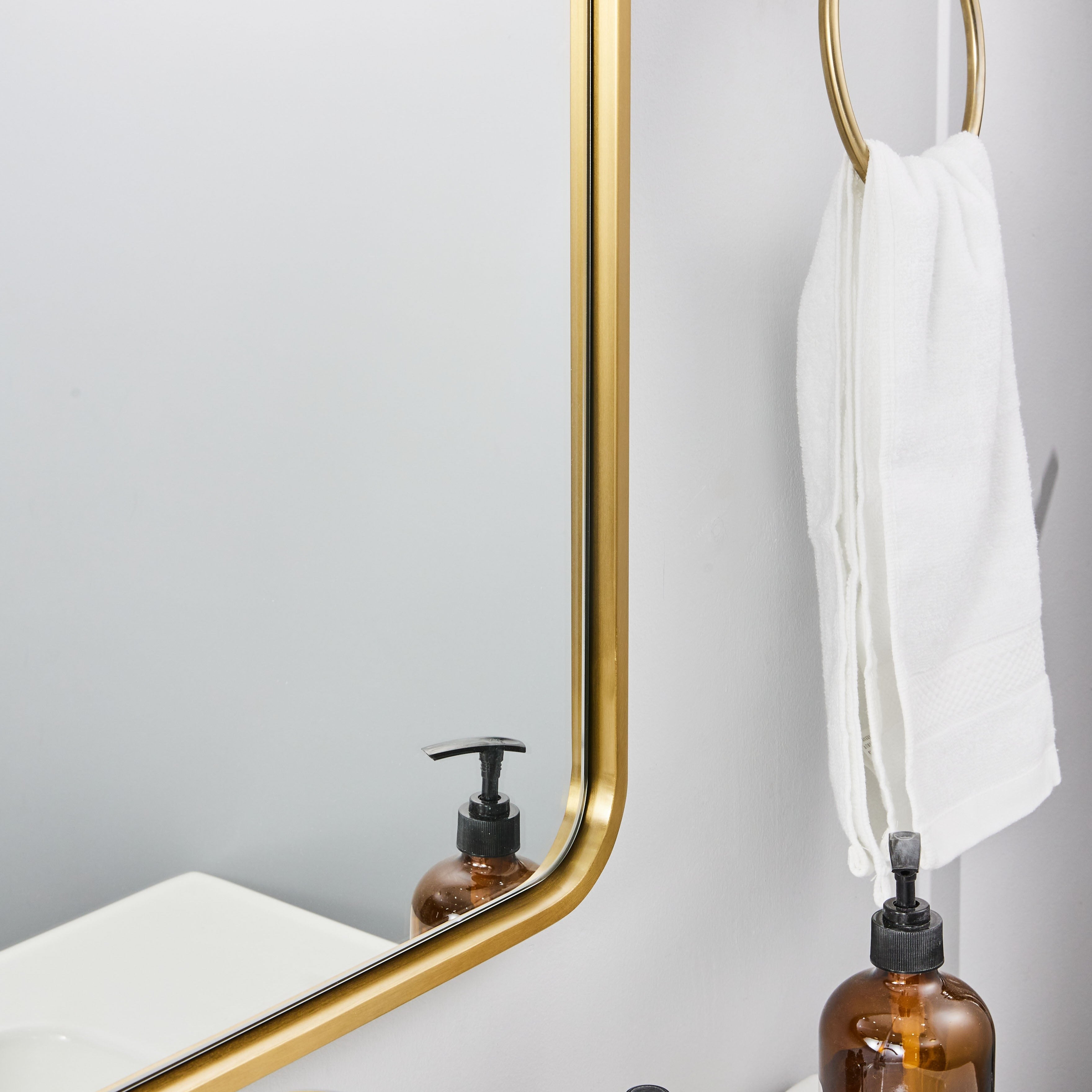 Modern Bold Framed Rectangle Wall Mirrors for Bathroom Wall| Stainless Steel Framed