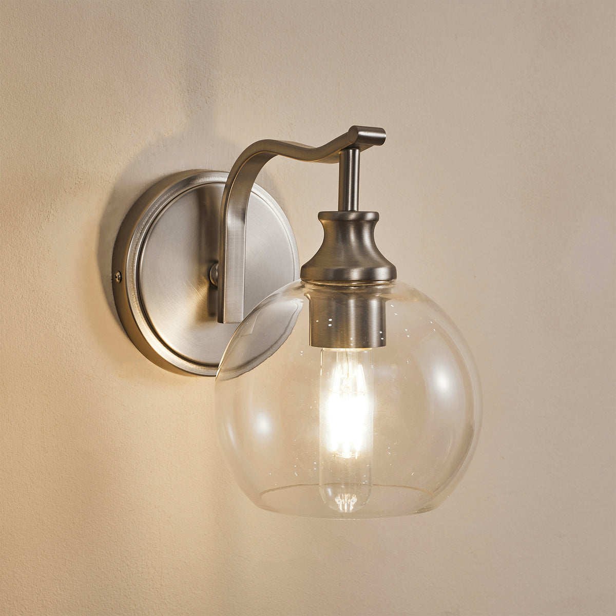 Modern Clear Globe Glass Shade Bathroom Vanity Light