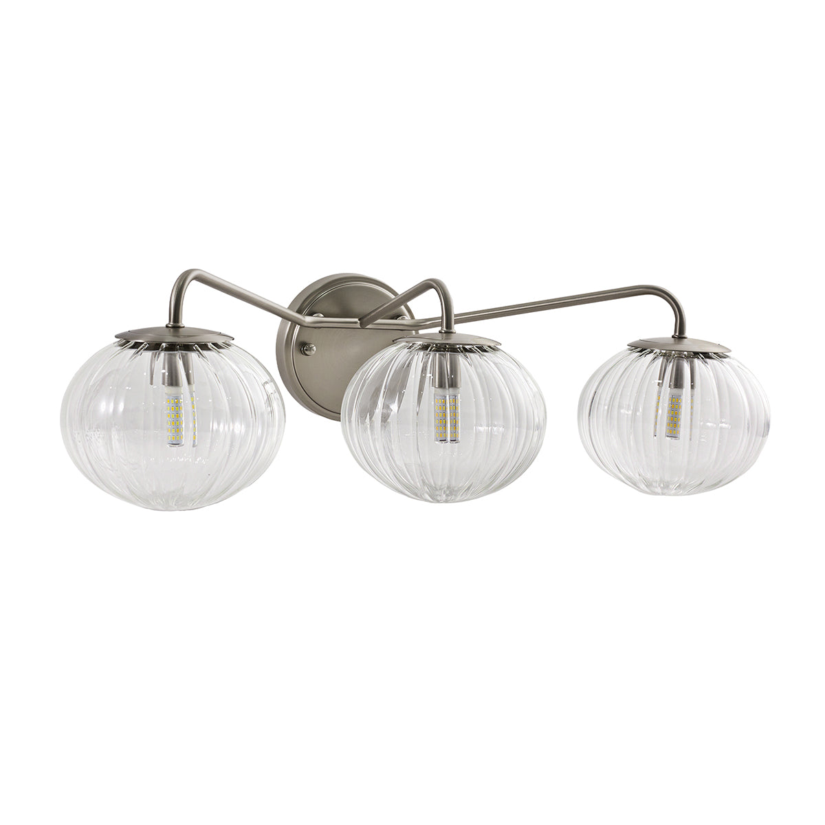 Contemporary Pumpkin Clear Glass Shade Bathroom Vanity Light