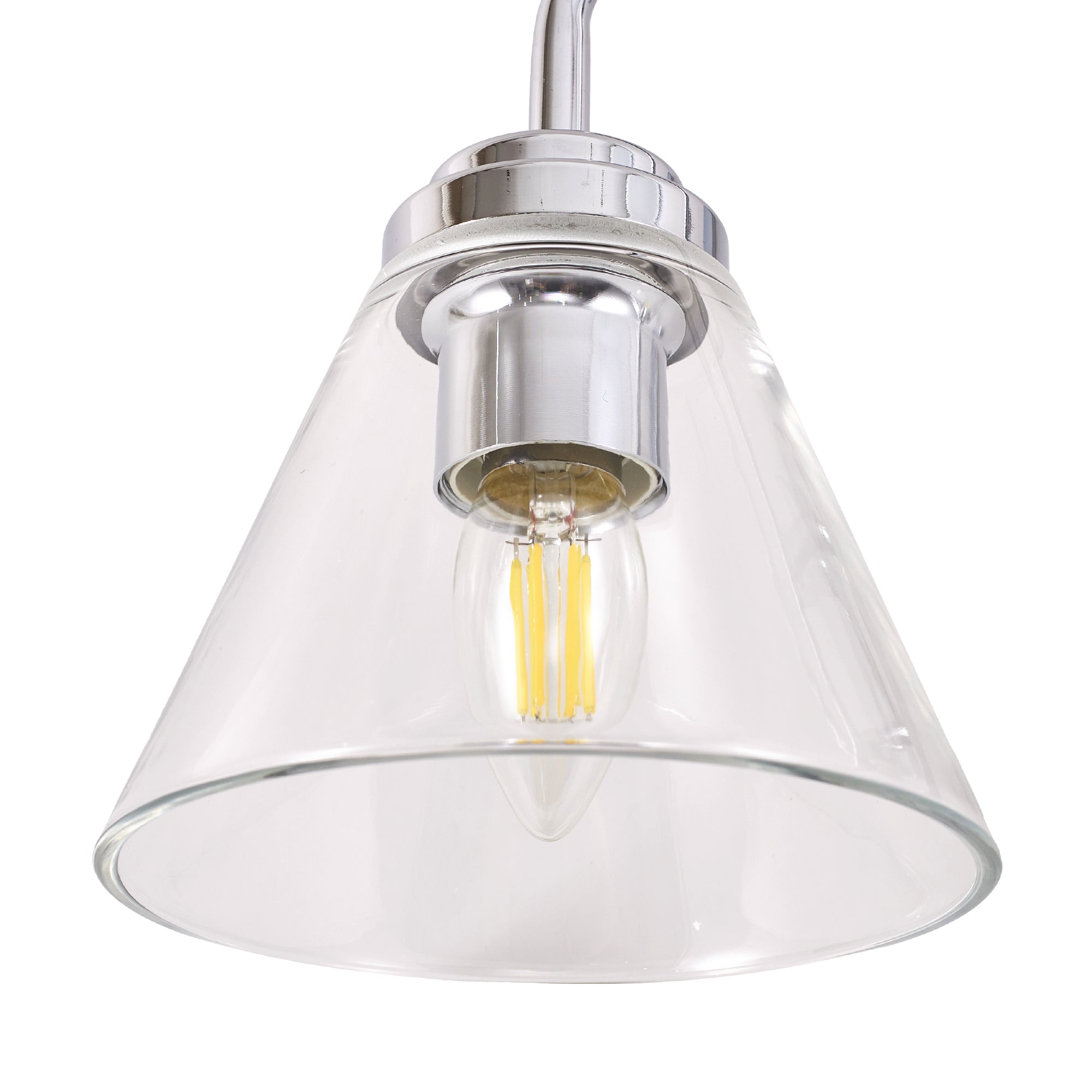 Modern Cone Clear Glass Shade Bathroom Wall Sconces