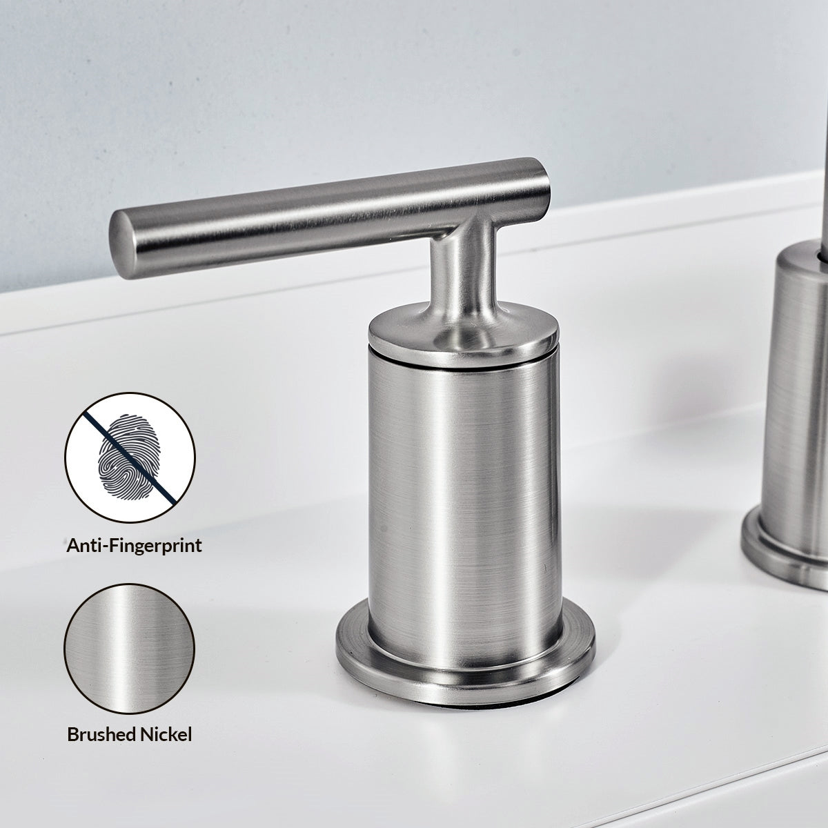 ANDY STAR Bathroom Faucet 3 Hole, 360 Degree Swivel Spout Bathroom Sink Faucet with 2 Level Handle of Hot&Cold Water Control