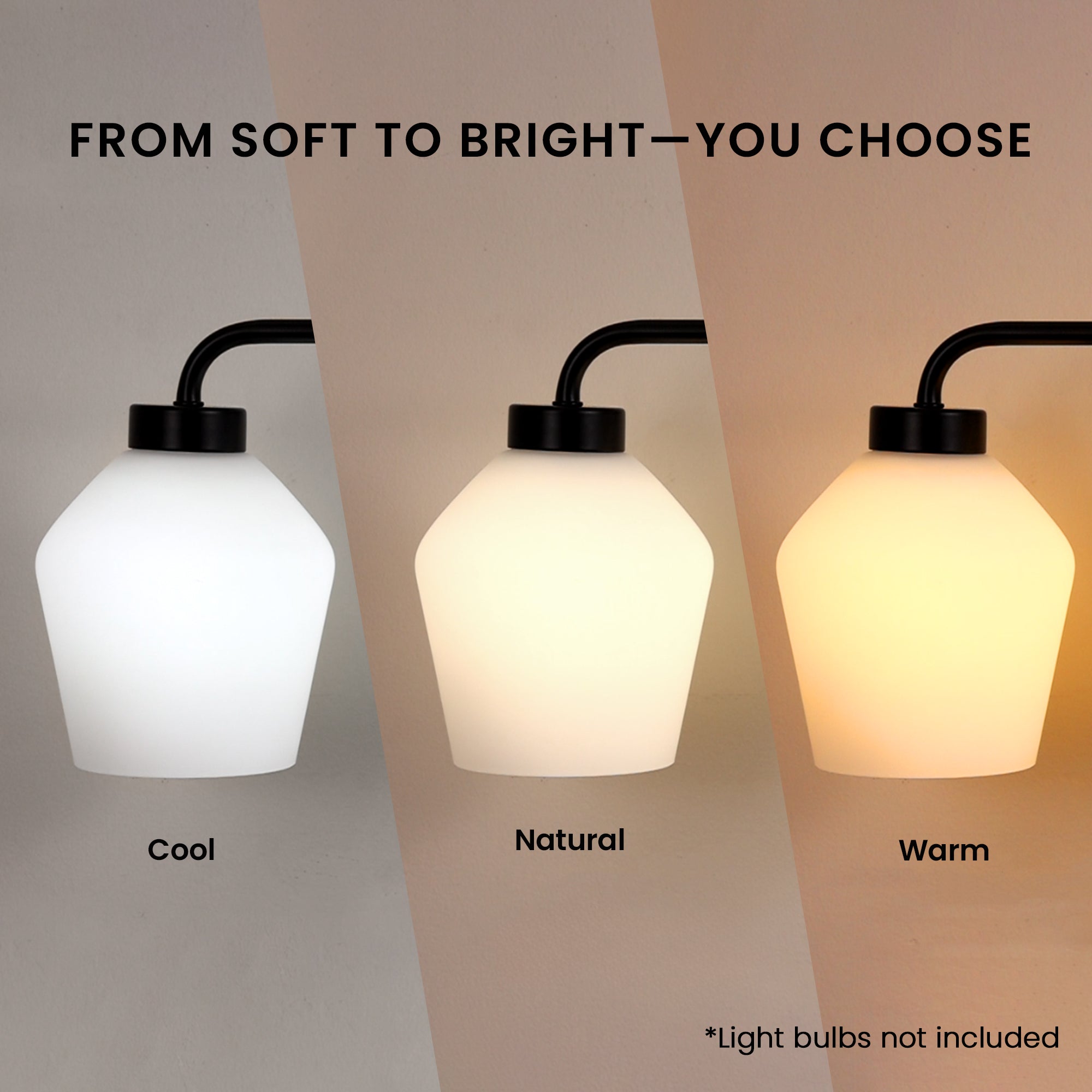 Contemporary Milk White Glass Shade Wall Sconce Bathroom Vanity Light Fixtures