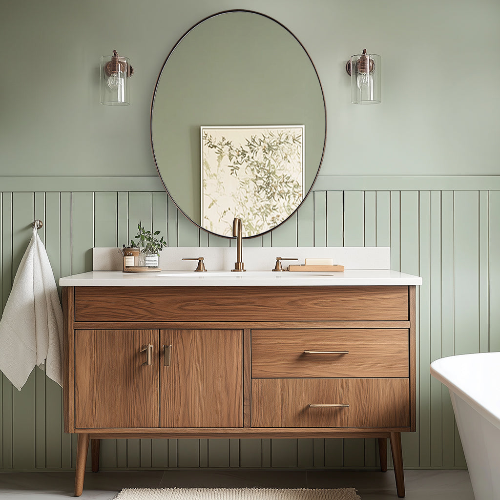 Modern Oval Bathroom Wall Mirrors |Stainless Steel Framed