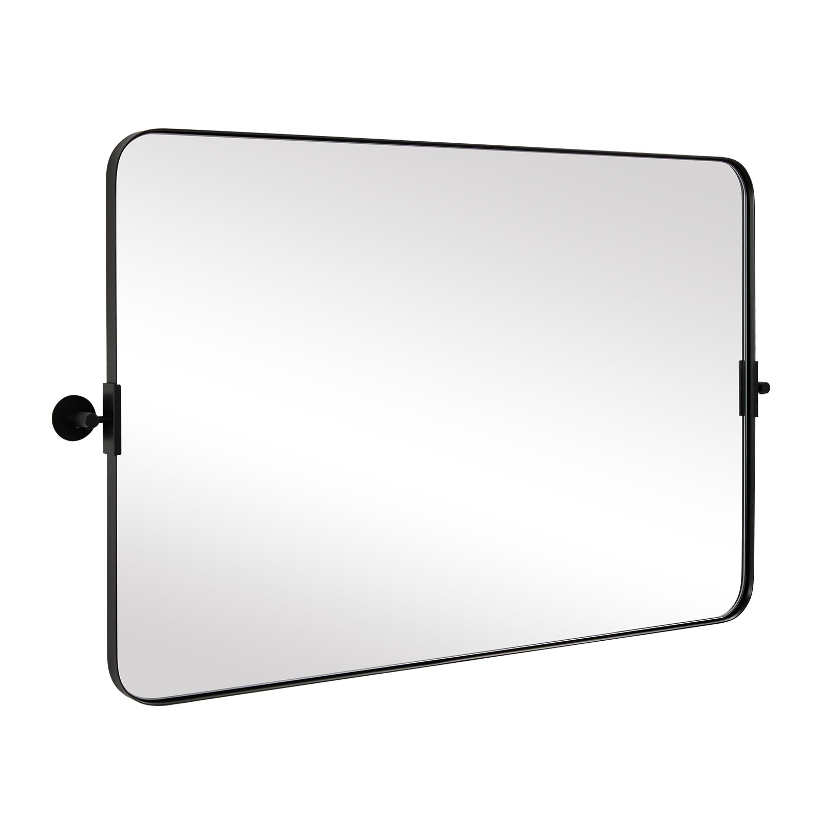 Horizontally Tilting Pivot Rectangle Mirrors for Bathroom | Stainless Steel Frame