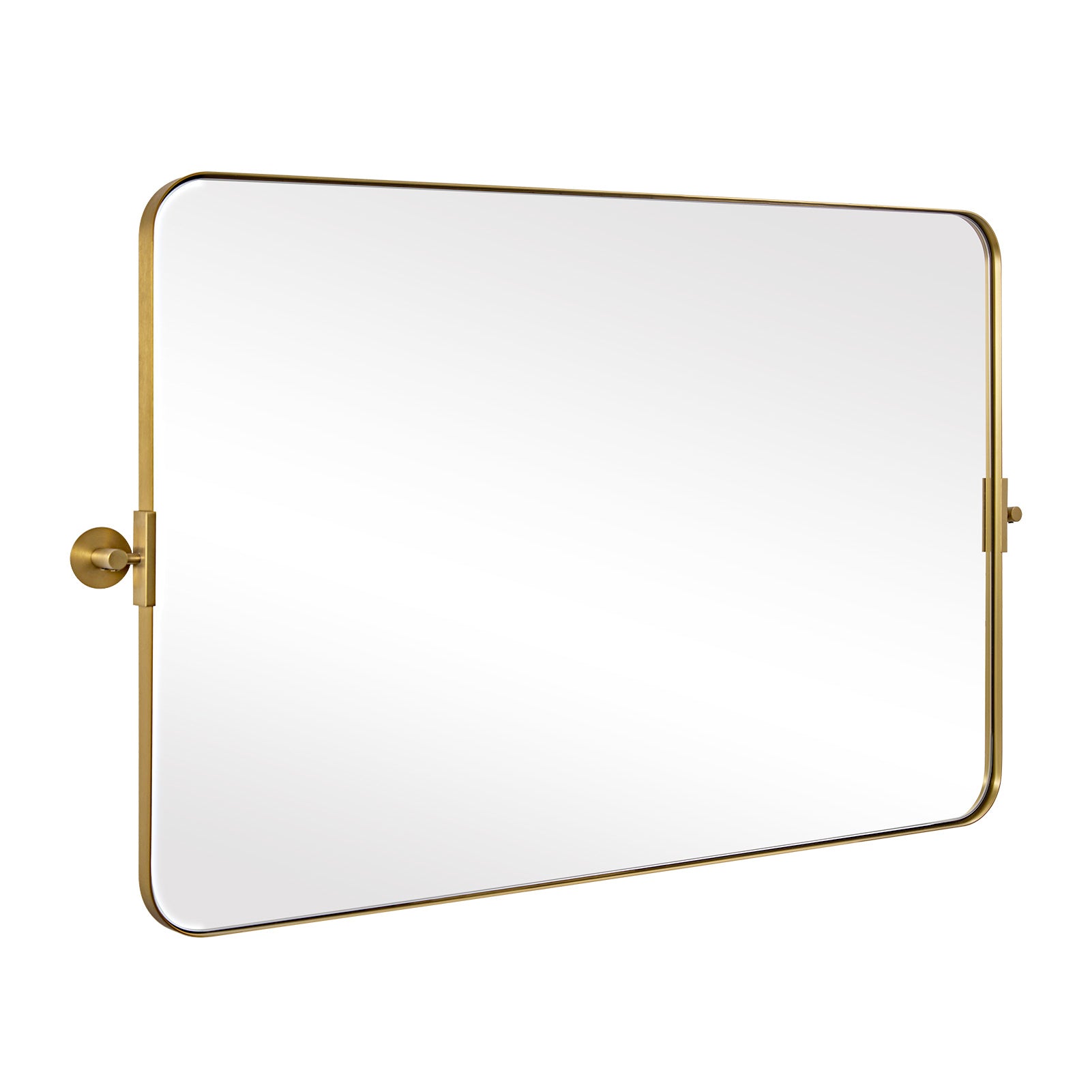 Horizontally Tilting Pivot Rectangle Mirrors for Bathroom | Stainless Steel Frame