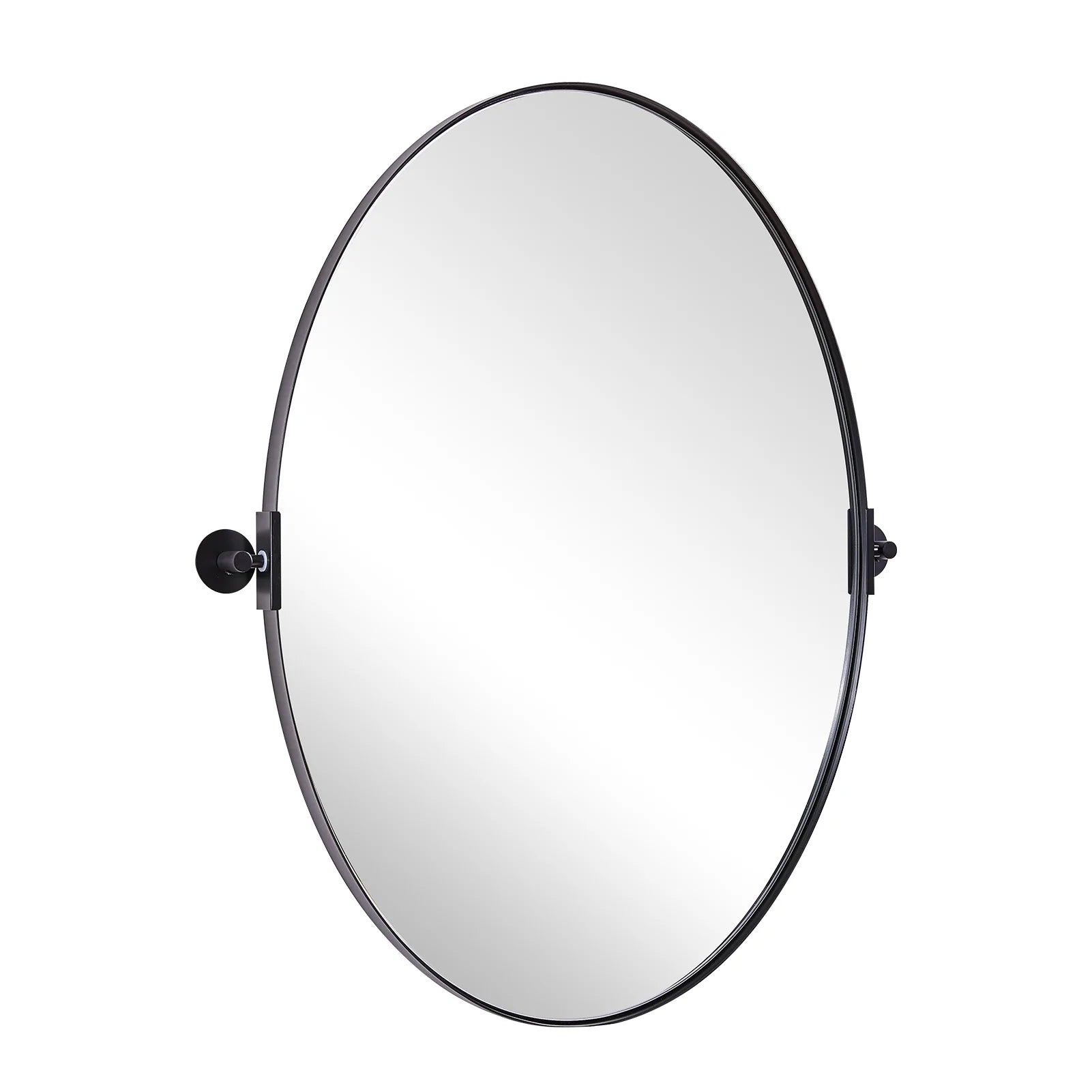 Oval Pivot Mirrors Adjustable Tilting Angle for Bathroom | Stainless Steel Framed
