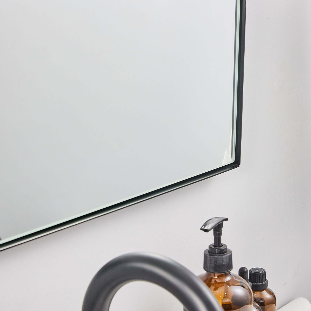 Contemporary Arch Top Curved Arched Bathroom Vanity Mirror | Stainless Steel Frame