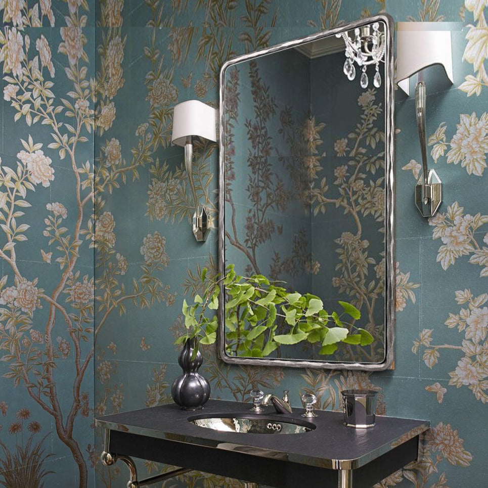 Antique Forged Iron Rectangle Wall Mirrors Wrought Iron Mirror Hand Hammer Frame