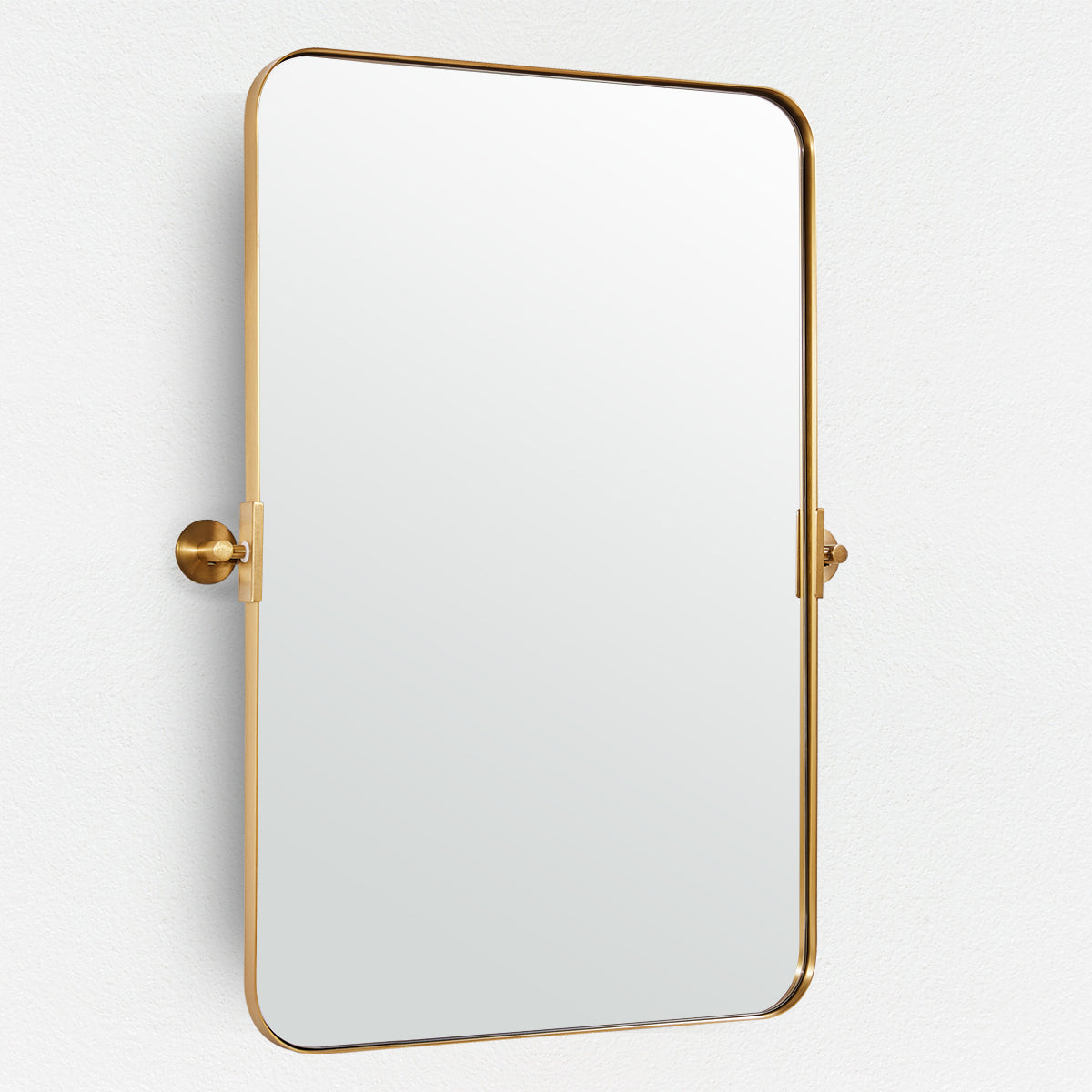 Tilting Rectangular Pivot Mirror for Bathroom/Vanity | Stainless Steel Frame