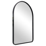 Polished Black Metal Framed Arched Mirror Archtop Bathroom/Vanity Mirrors