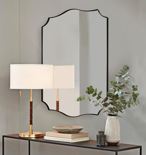 Contemporary  Scalloped Rectangle Wall Mirror | Stainless Steel Frame