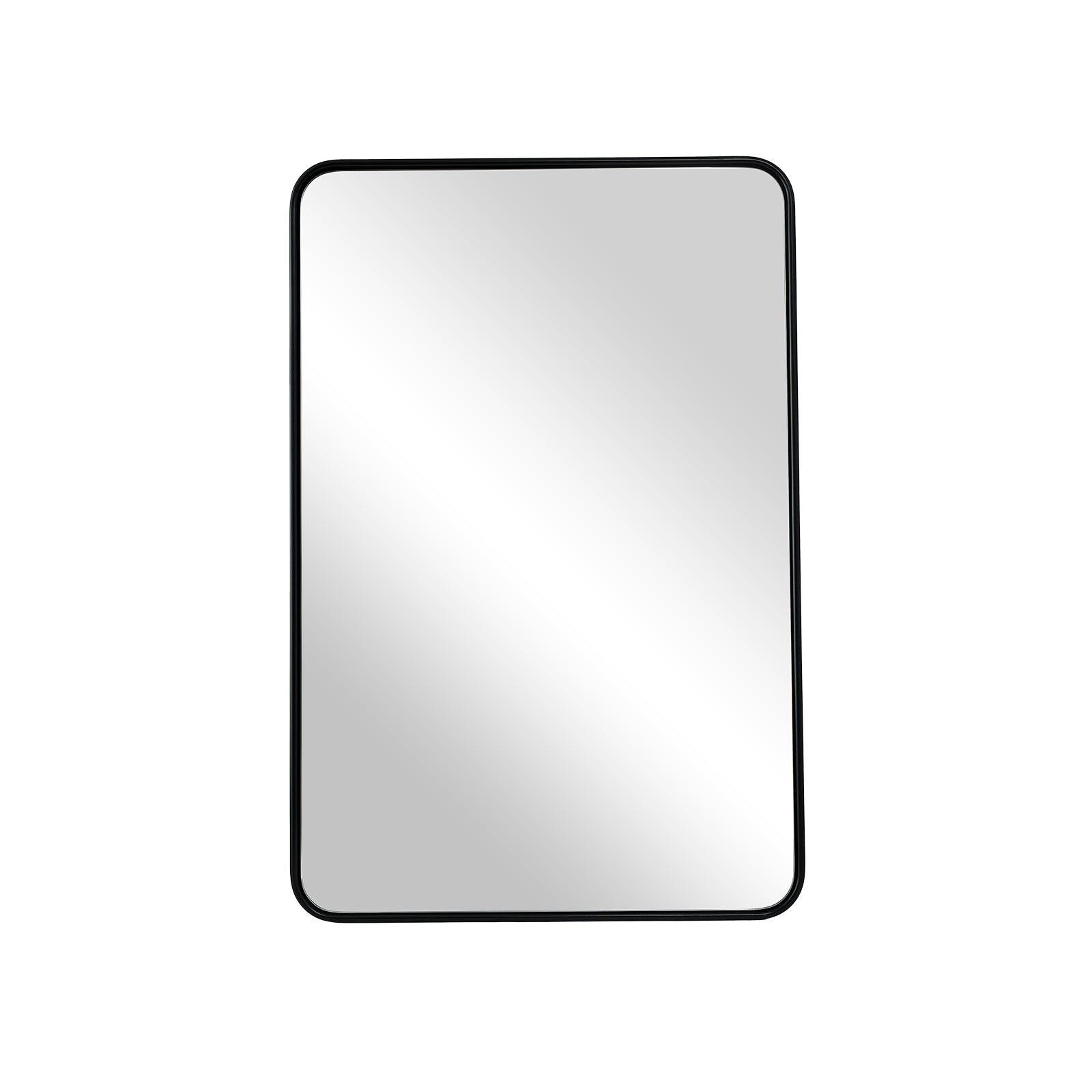 Modern Rounded Rectangular Bathroom Mirrors| U-Shaped Tube Stainless Steel Frame