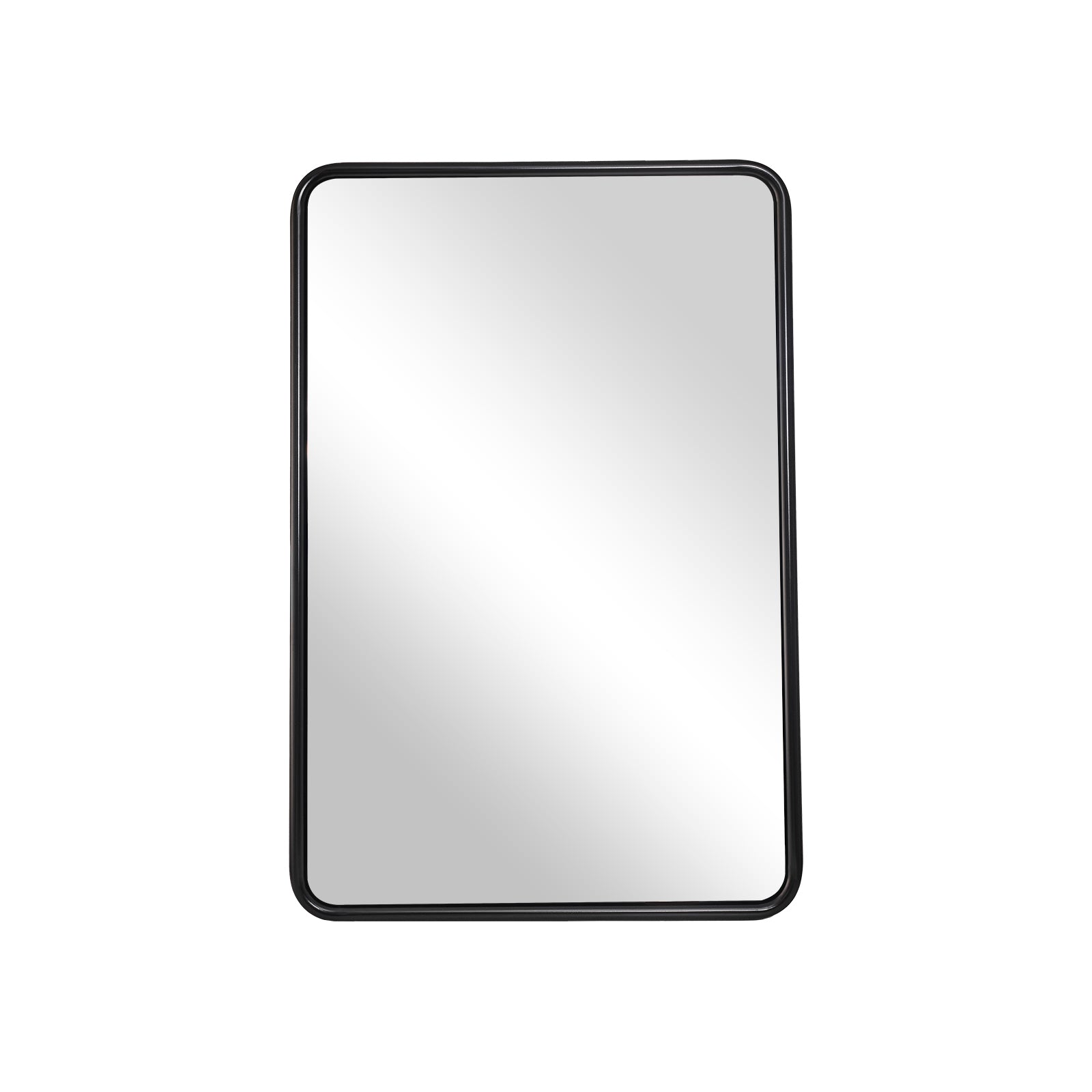 Contemporary Rounded Rectangular Bathroom Mirrors| O-Shaped Tube Stainless Steel Frame