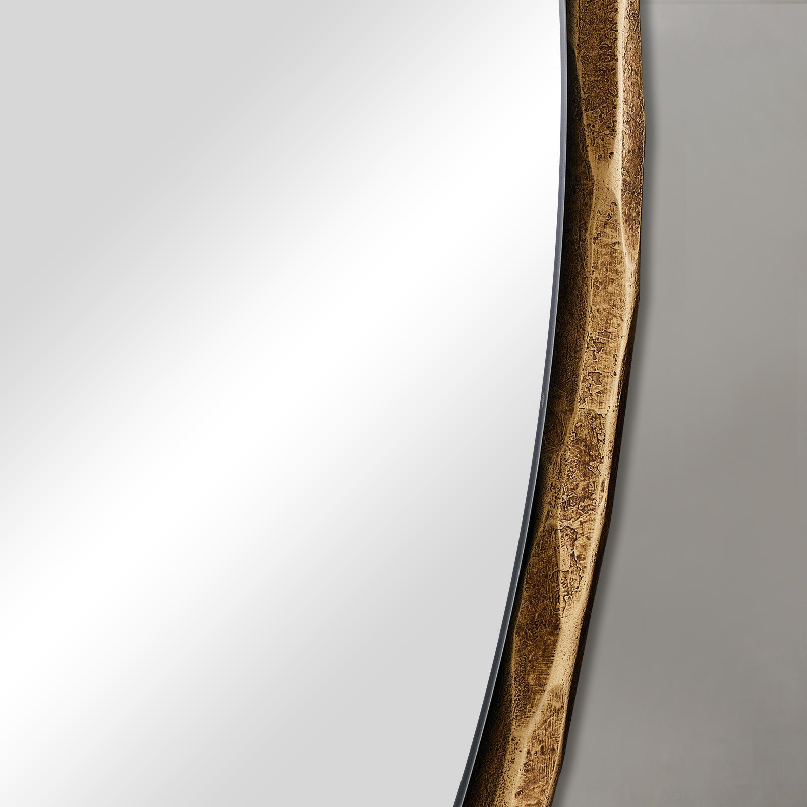 Vintage Hand Hammer Wrought Iron Mirror Round Wall Mirror
