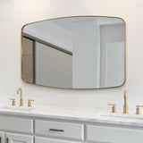 Modern Oblong Oval Bathroom Mirror with Stainless Steel Frame