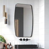 Modern Oblong Oval Bathroom Mirror with Stainless Steel Frame