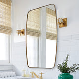 Modern Oblong Oval Bathroom Mirror with Stainless Steel Frame