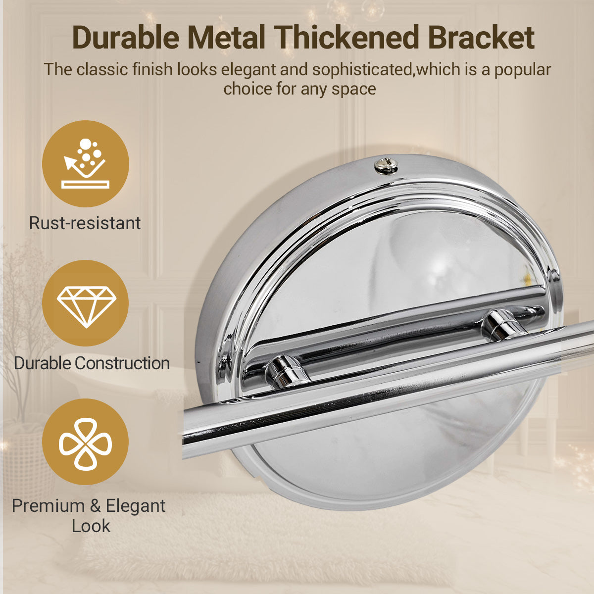 Modern Metal Crank Frame Clear Globe Glass Shade Wall Sconces for Bathroom, Living Room