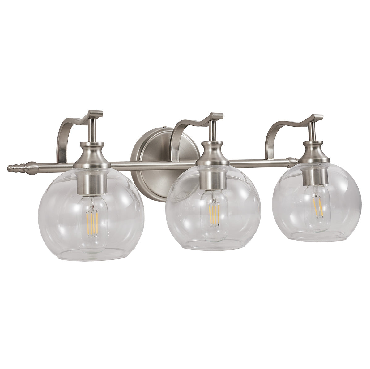 3-light brushed nickel wall sconces