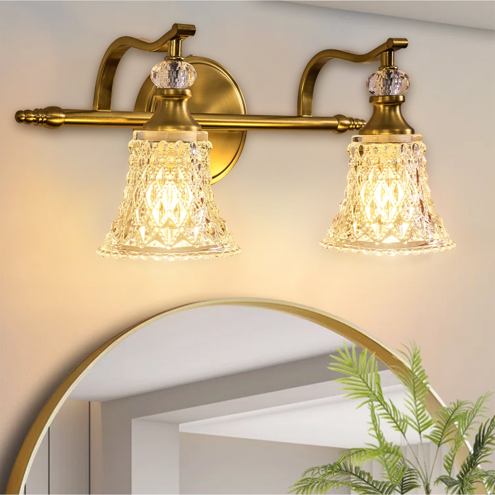 Luxury Gold Crystal Wall Sconces for Bathroom, Bedroom,Living Room