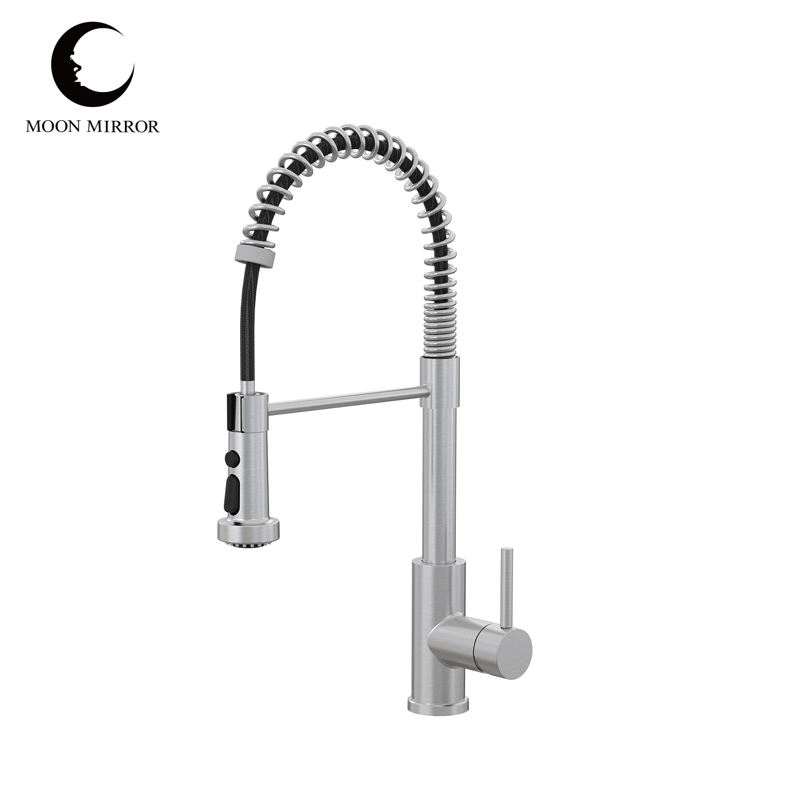 MOON MIRROR Pull-Down Kitchen Faucet Stainless Steel