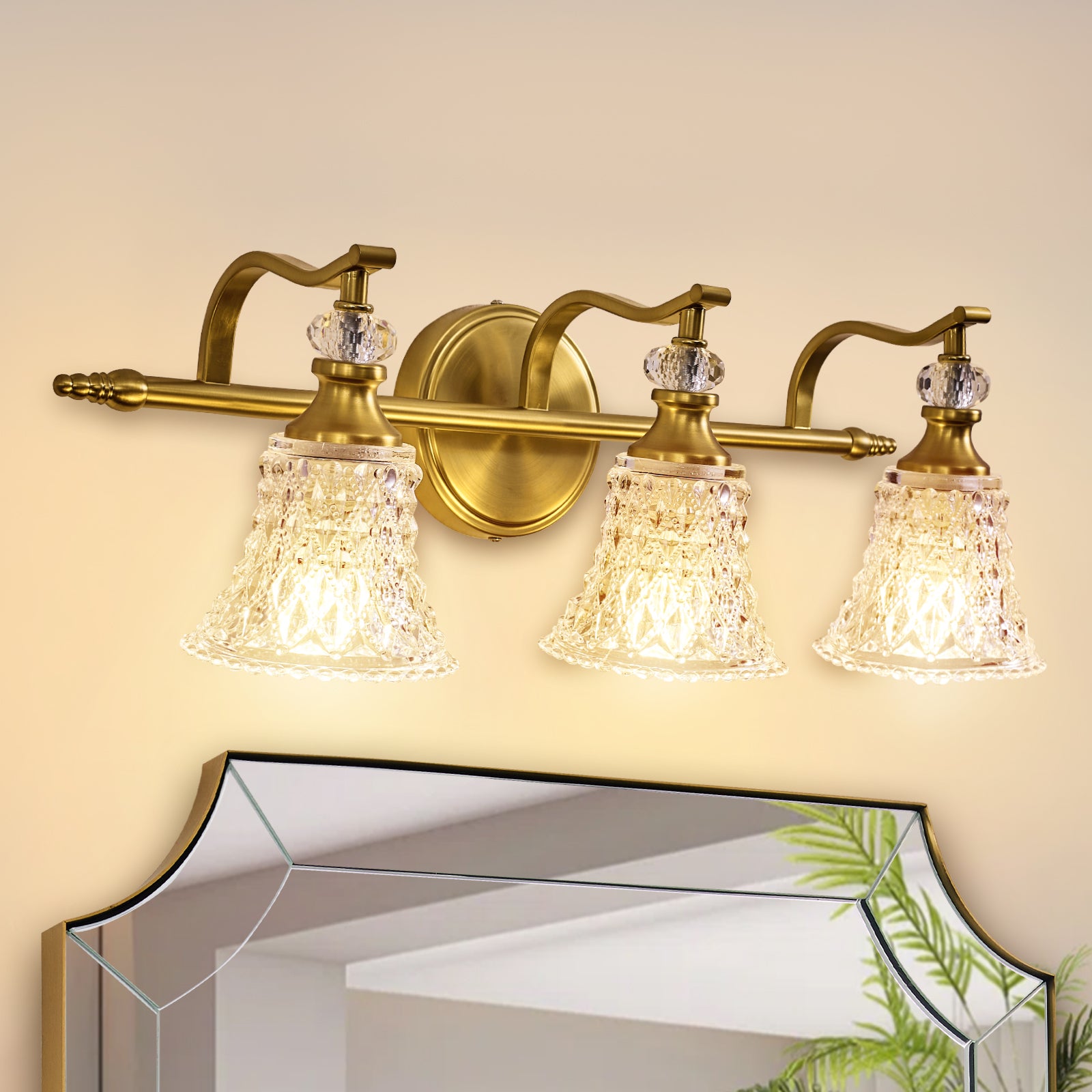 Luxury Gold Crystal Wall Sconces for Bathroom, Bedroom,Living Room