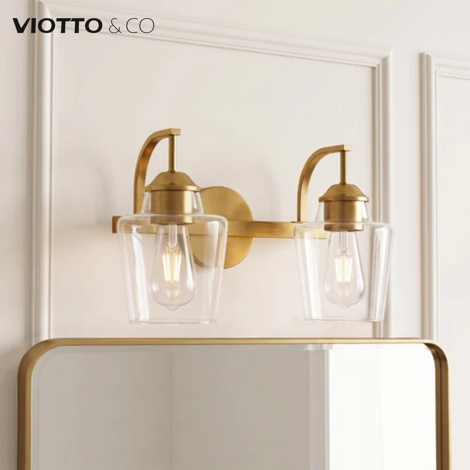 Hand-Blown Tapered Glass Shades Bathroom Vanity Lights
