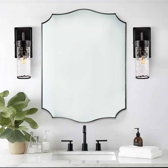 Open Box Like New: Scalloped Bathroom Decor Wall Mirrors, Arch Irregular Mirror