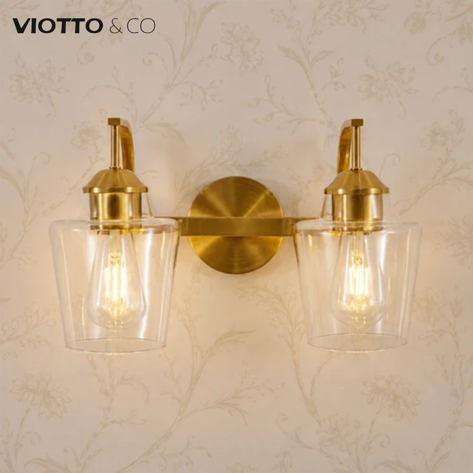 Hand-Blown Tapered Glass Shades Bathroom Vanity Lights