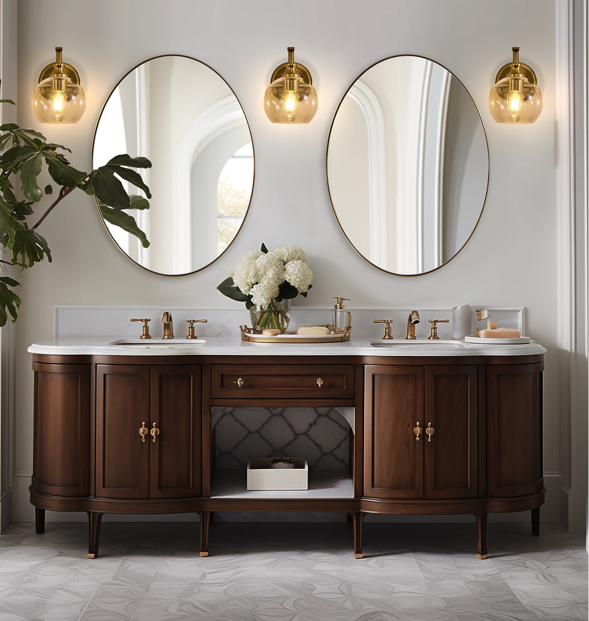 brushed gold bathroom vanity light