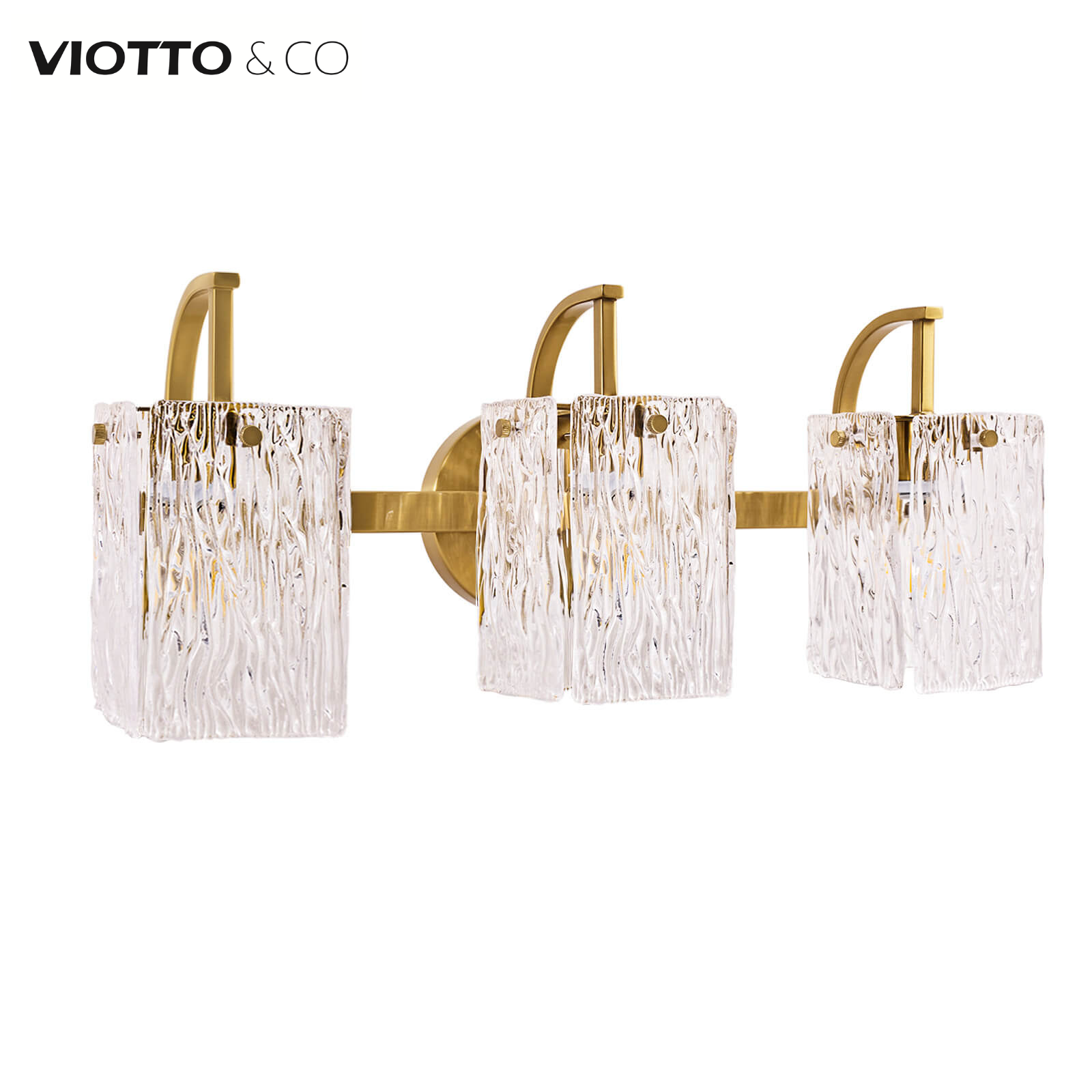 Luxury Textured Glass Shade Bathroom Vanity Light