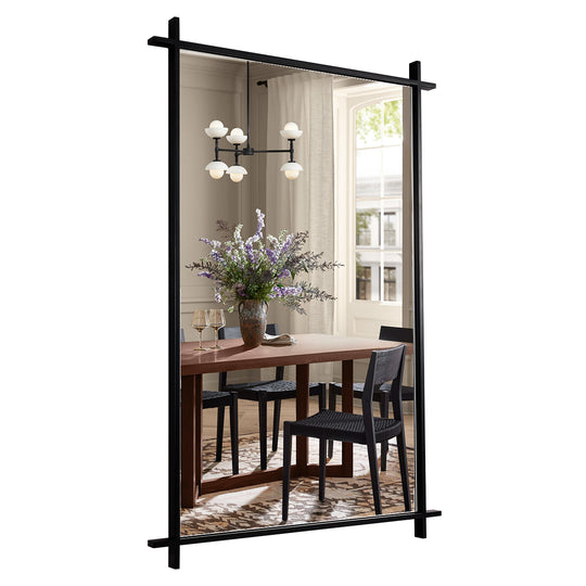Vintage Cross Corner Rectangle Bathroom Wall Mirrors | Stainless Steel Framed