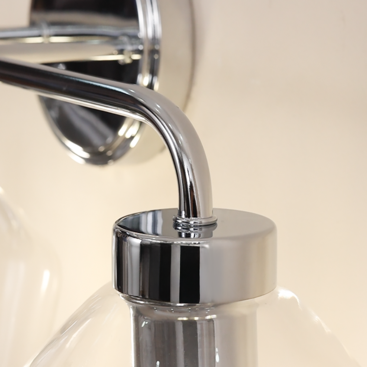 Contemporary Tapered Clear Glass Shade Bathroom Vanity Light