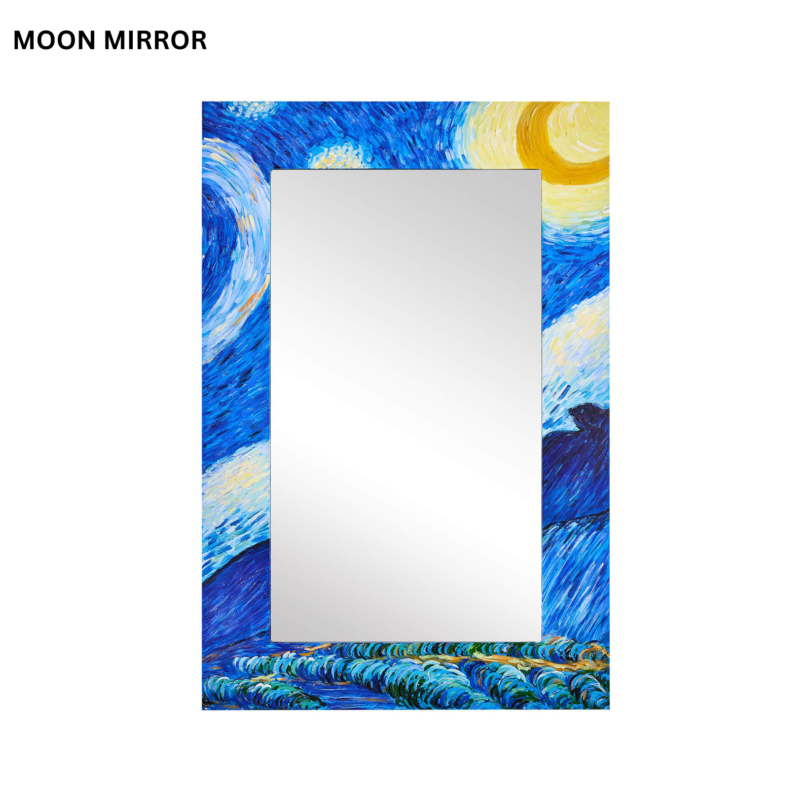 MOON MIRROR Artistic Oil Painting Decorative Mirror |Starry Sky