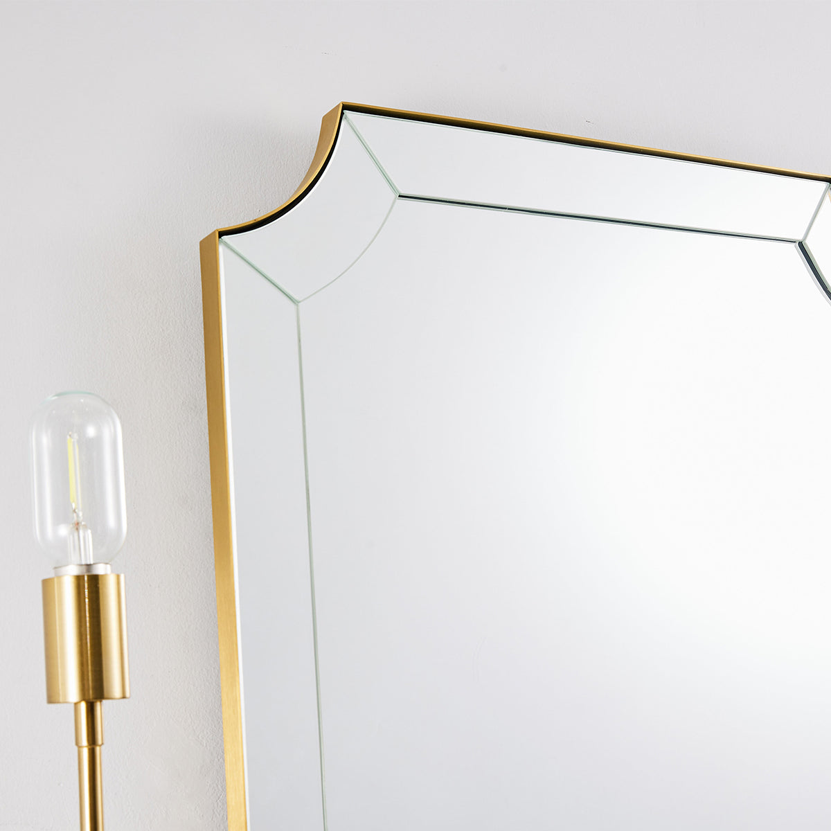 Minuette Scalloped Bathroom Decor Wall Mirrors Brushed Gold | Stainless Steel Frame