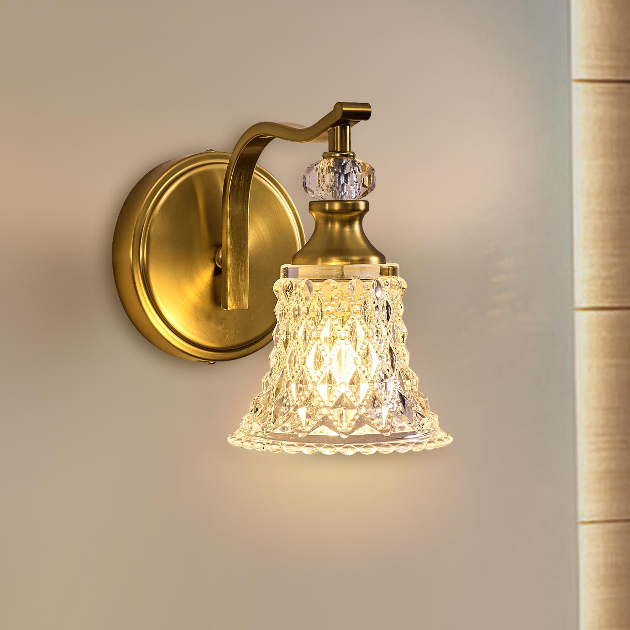 Luxury Gold Crystal Wall Sconces for Bathroom, Bedroom,Living Room