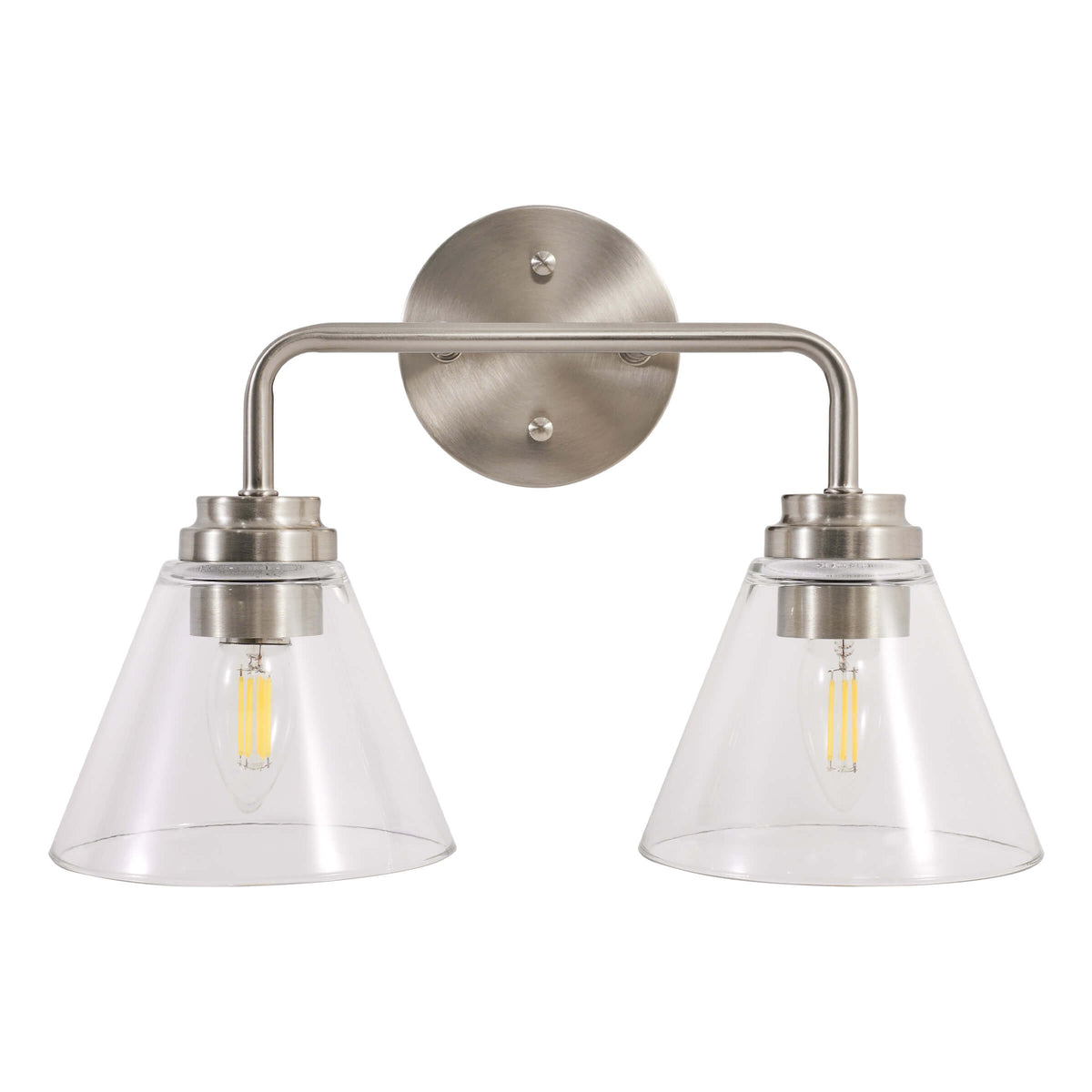 Modern Clear Cone Glass Shade Bathroom Vanity Light