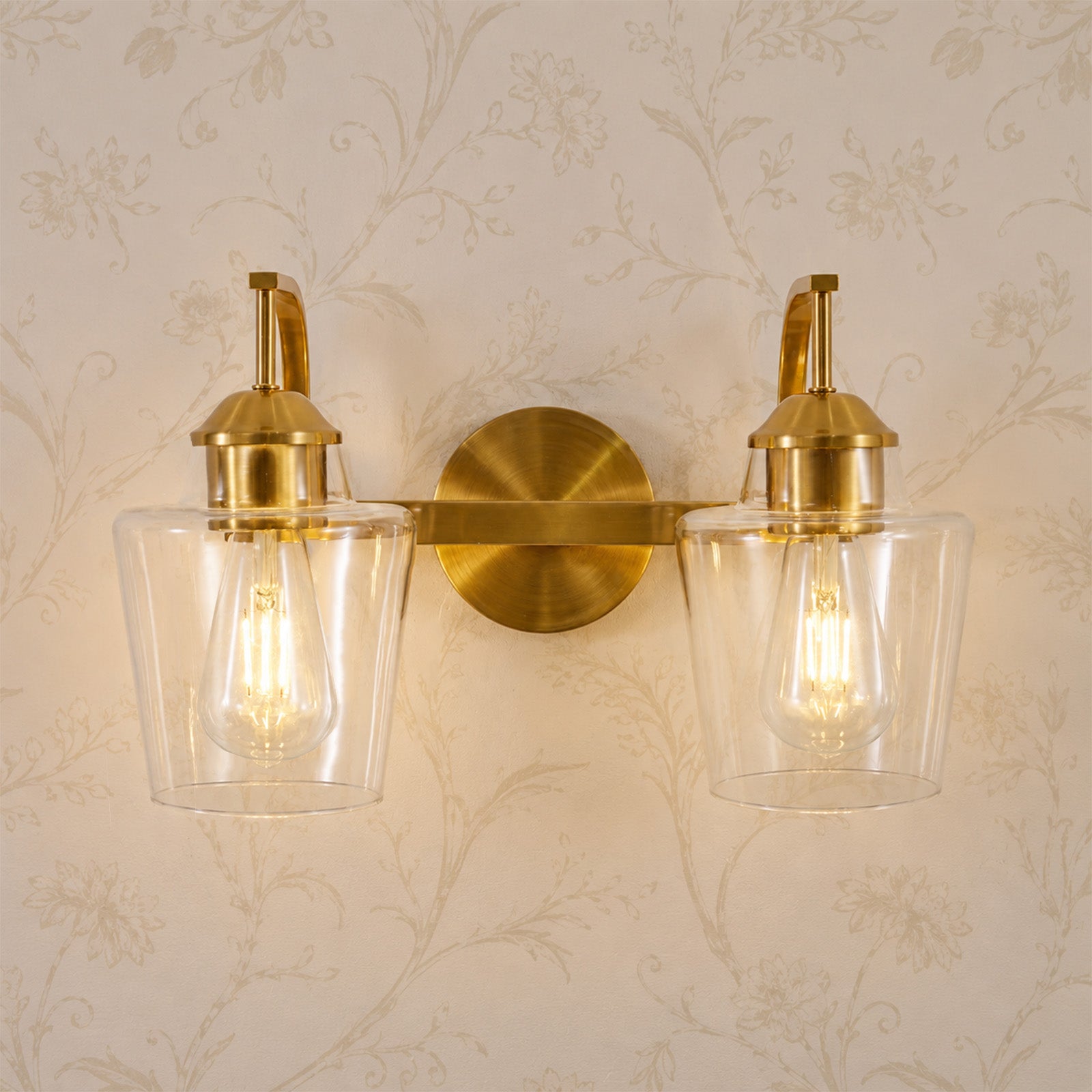 Contemporary Hand-Blown Tapered Glass Shades Bathroom Vanity Lights