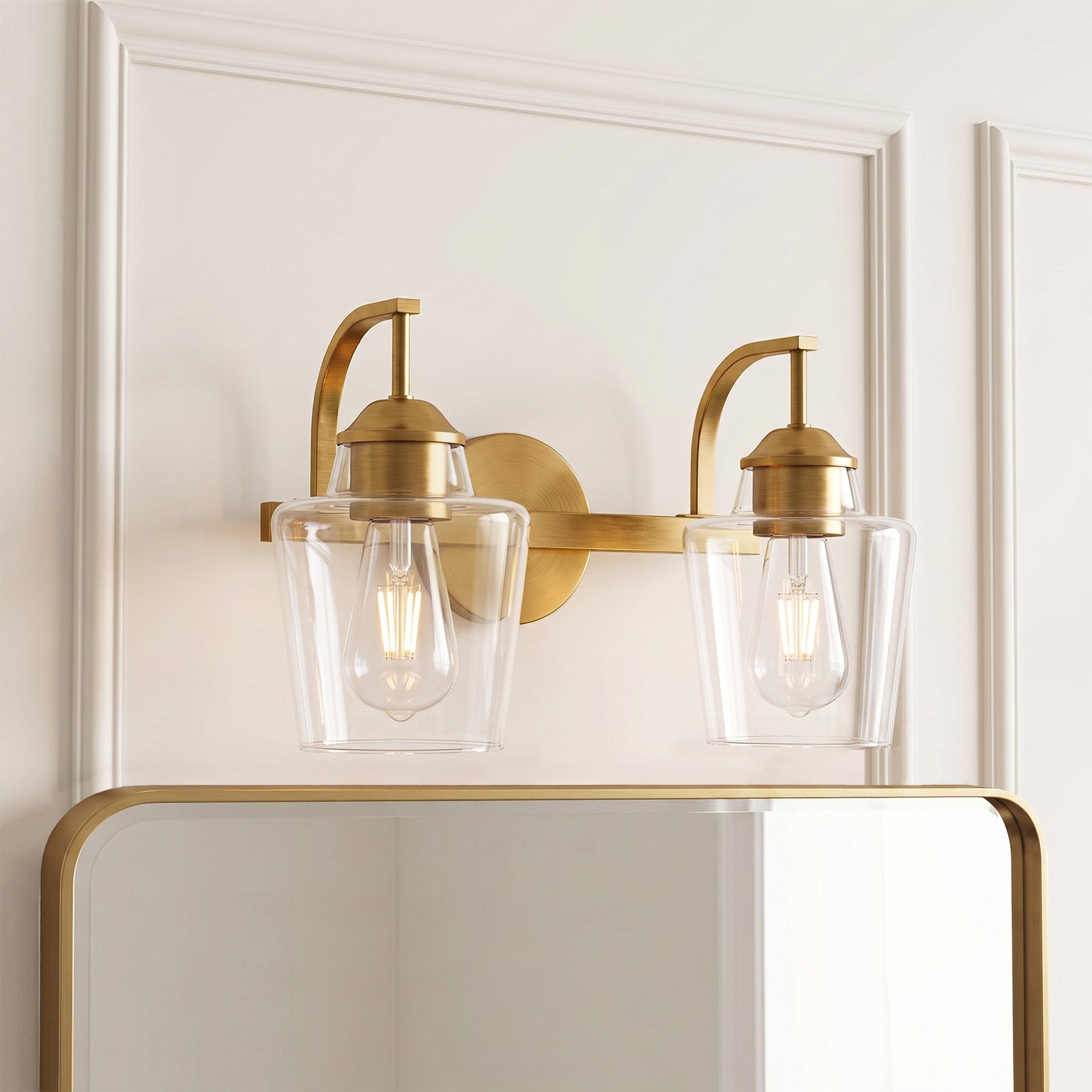 Contemporary Hand-Blown Tapered Glass Shades Bathroom Vanity Lights