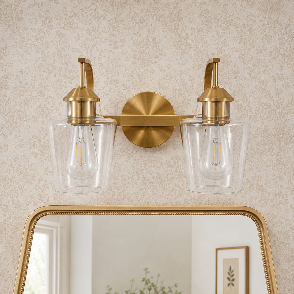 Contemporary Hand-Blown Tapered Glass Shades Bathroom Vanity Lights