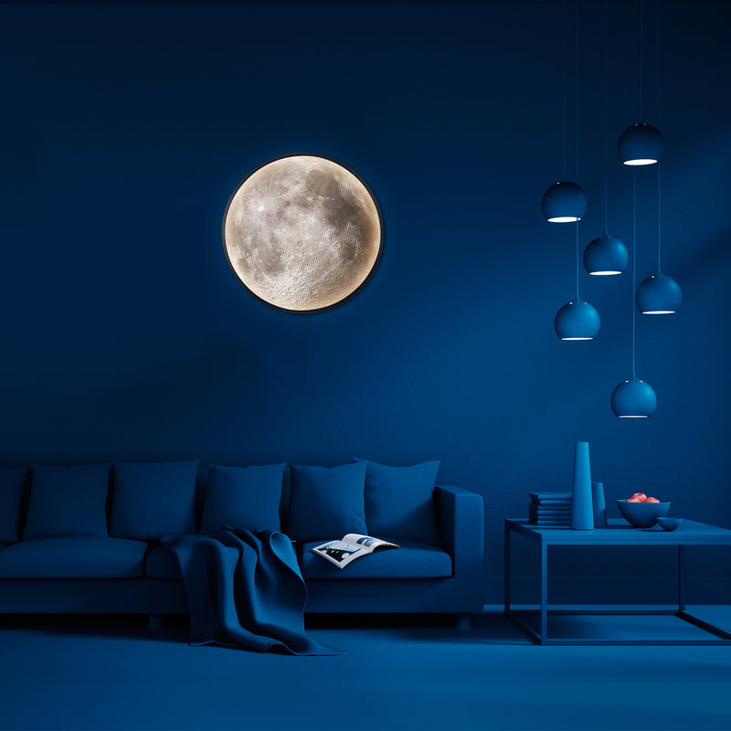 MOON MIRROR | Illuminated LED Moon Wall Lamp Moon Night Light for Wall