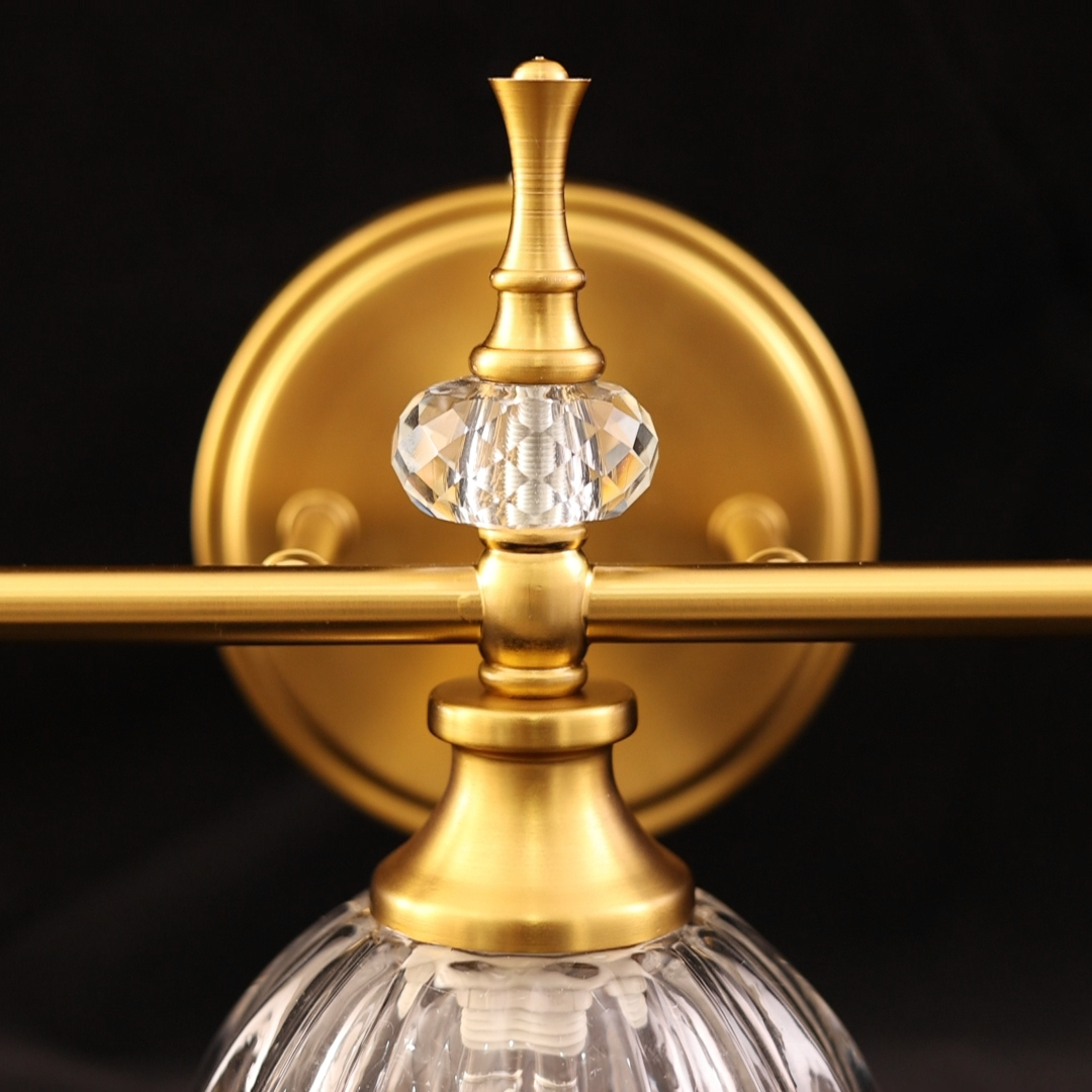 Luxury Gold Wall Sconces Bathroom Vanity Lights with Tulip Glass Shade for Bedroom, Hallway