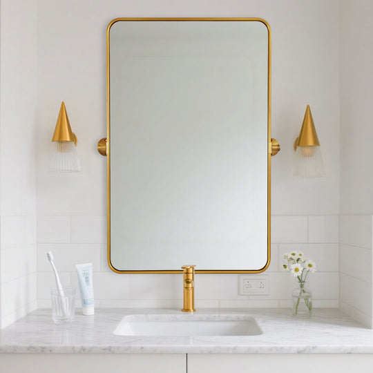 Modern Rectangle Pivot Mirror Adjustable Tilting Bathroom Mirror