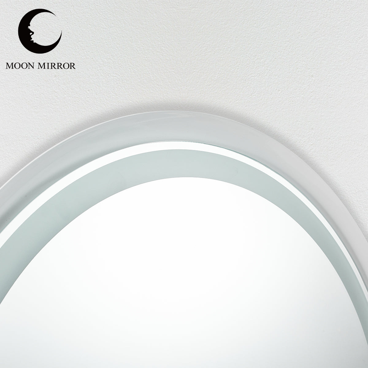 MOON MIRROR Round LED Bathroom Vanity Mirror with Lights,White Framed, Dual Front& Back Lights,Anti-Fog