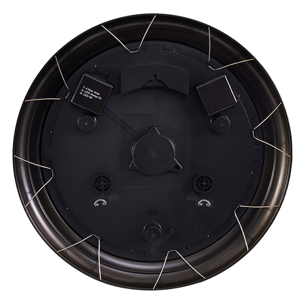 24 Inch Black Waterproof Large Outdoor Wall Clock with Thermometer