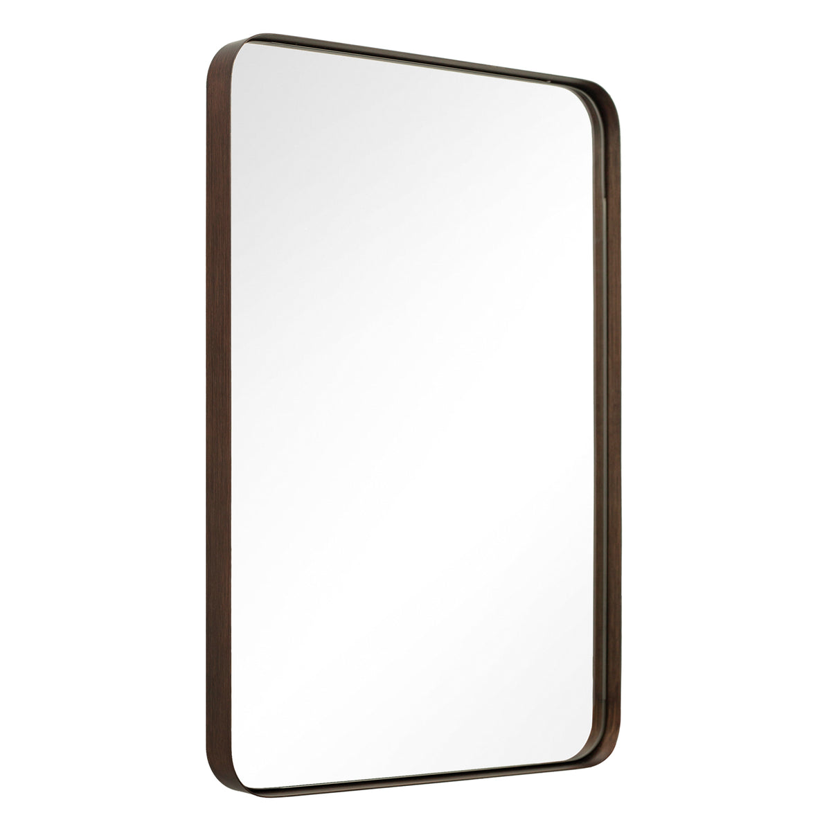 Open Box Like New : Modern Rounded Rectangle Mirror for Bathroom/ Vanity/ Wall | Stainless Steel Frame