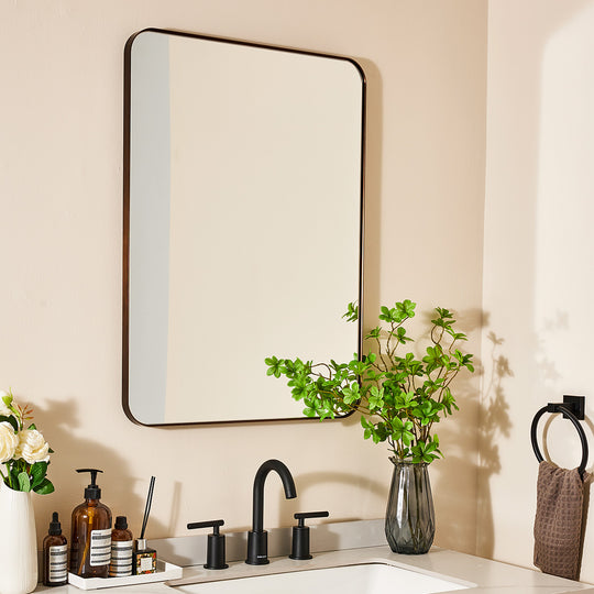 Luxury Rounded Rectangular Bathroom Mirrors with Aluminum Framed